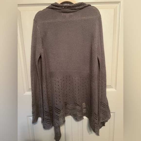 Decree Brown Ruffled Cardigan - Picture 2 of 9